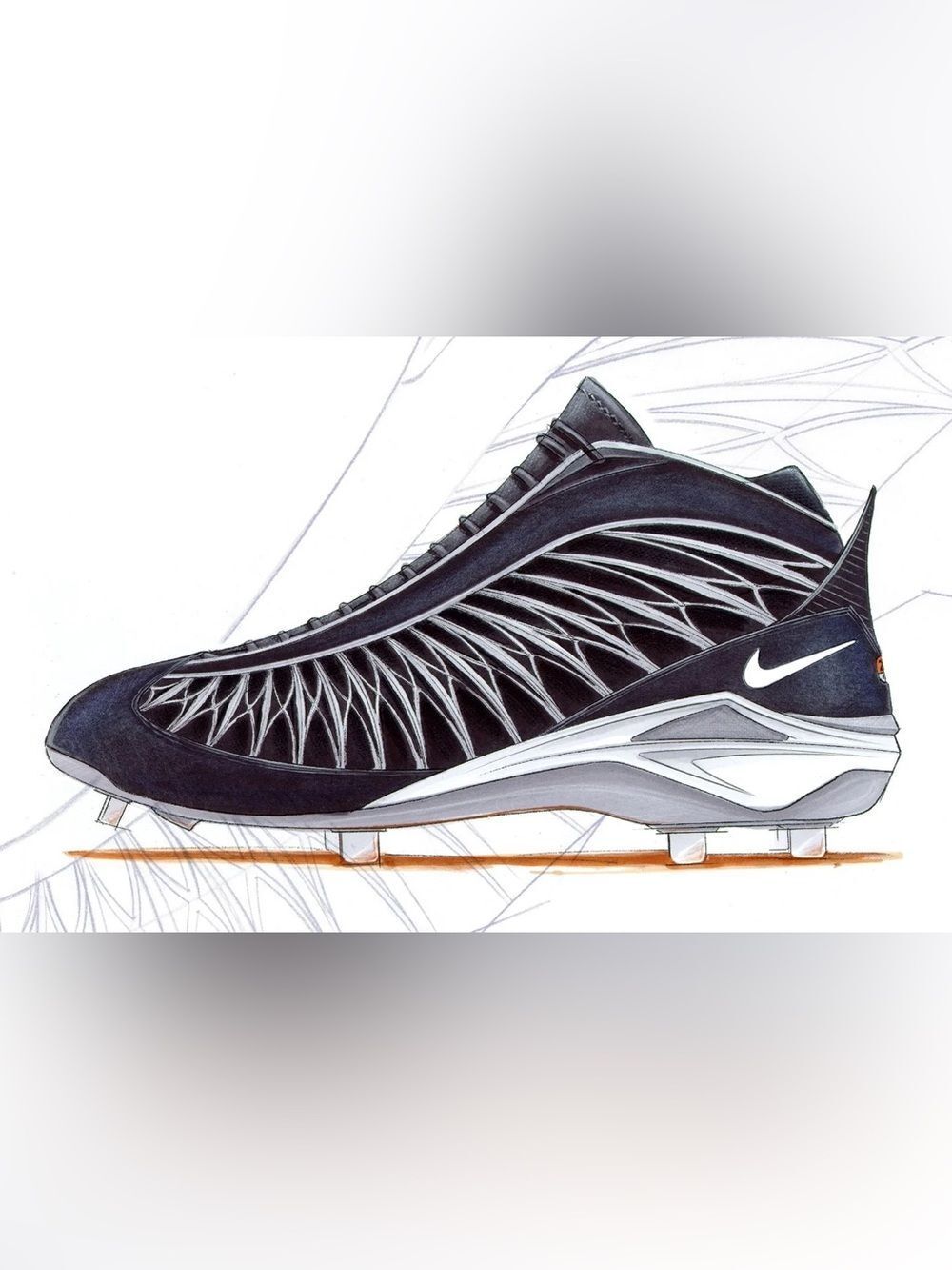 Nike Men’s Black and Silver Turf Athletic Cleats